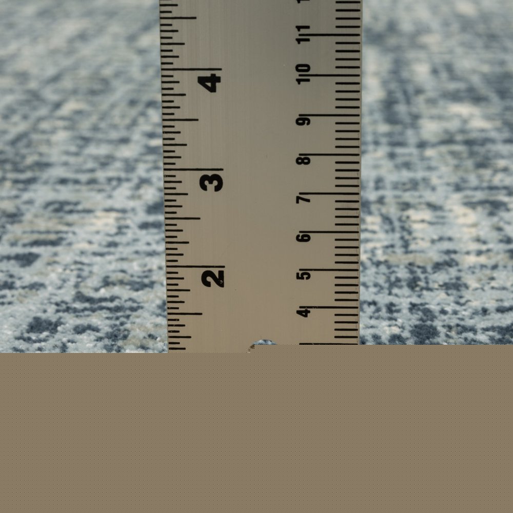 3' X 5' Dark Blue Light Blue Grey Ivory And Beige Abstract Power Loom Stain Resistant Area Rug