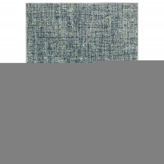 7' X 9' Blue And Beige Abstract Area Rug