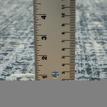 7' X 9' Blue And Beige Abstract Area Rug