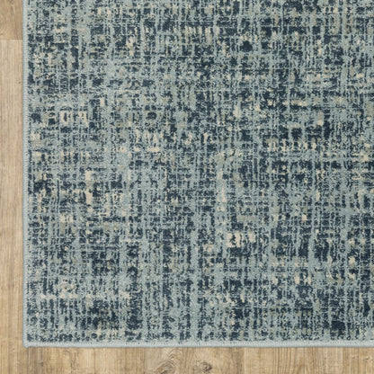7' X 9' Blue And Beige Abstract Area Rug