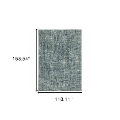 10' X 13' Dark Blue Light Blue Grey Ivory And Beige Abstract Power Loom Stain Resistant Area Rug