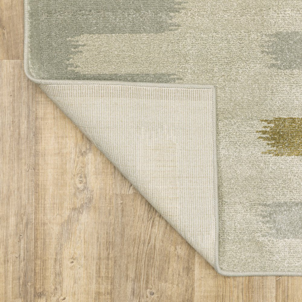 7' X 9' Beige And Ivory Geometric Area Rug