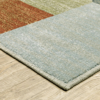 7' X 9' Gray And Ivory Geometric Area Rug