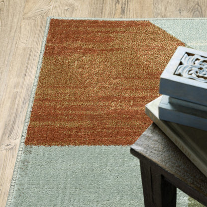 7' X 9' Gray And Ivory Geometric Area Rug