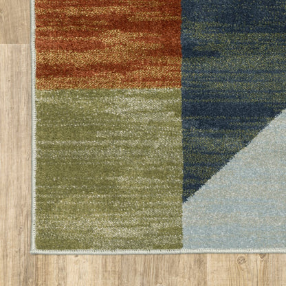 7' X 9' Gray And Ivory Geometric Area Rug