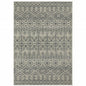 3' X 5' Blue And Beige Geometric Power Loom Stain Resistant Area Rug