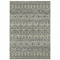 7' X 9' Blue And Beige Geometric Area Rug