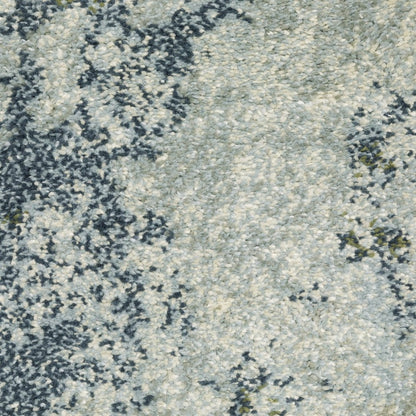 3' X 5' Blue And Green Abstract Distressed Area Rug