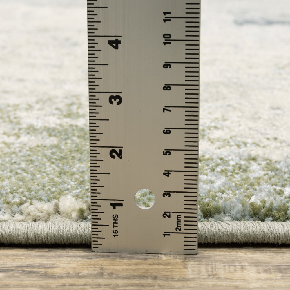 3' X 5' Blue And Green Abstract Distressed Area Rug