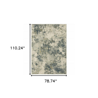 7' X 9' Beige And Ivory Abstract Area Rug