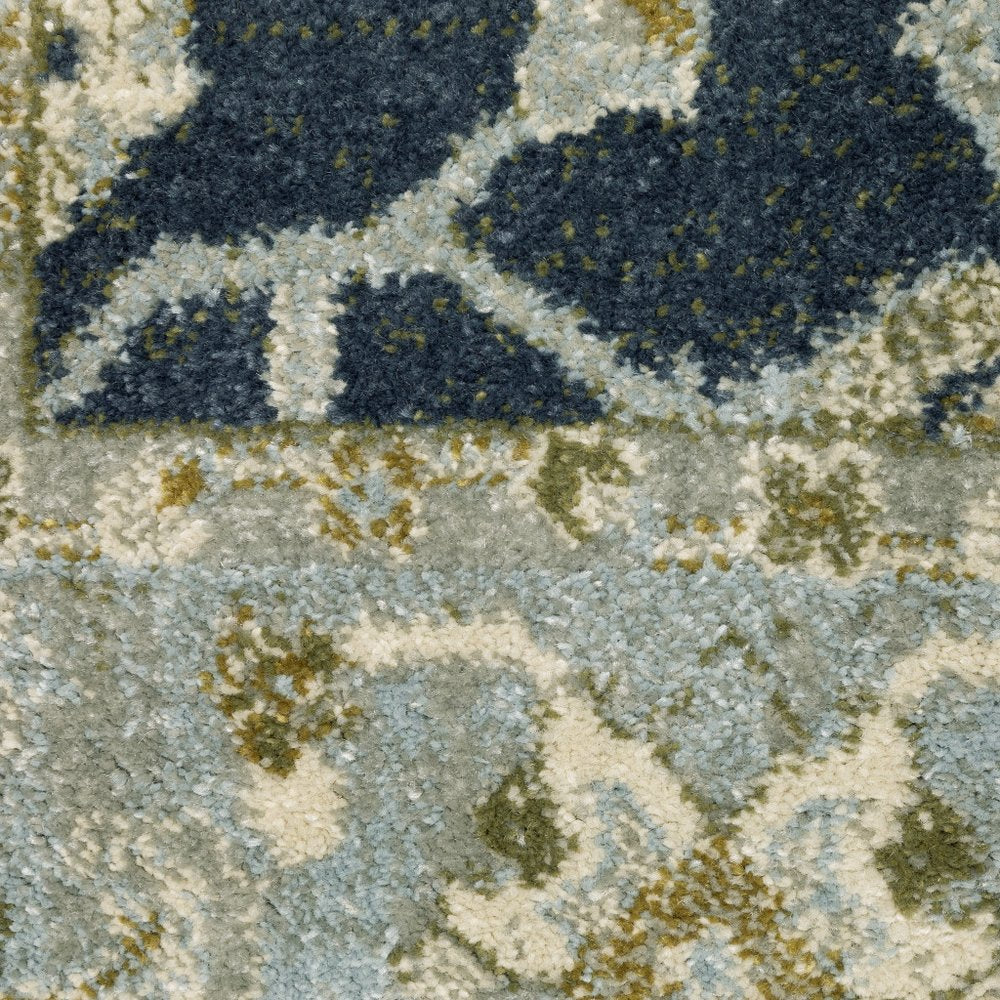 7' X 9' Teal Blue Oriental Area Rug