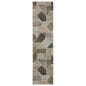 2' X 8' Grey Brown Beige Tan Taupe And Ivory Geometric Power Loom Stain Resistant Runner Rug