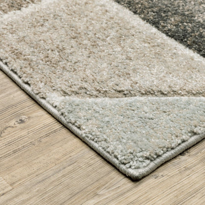 Gray And Ivory Geometric Area Rug