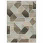 7' X 10' Gray And Ivory Geometric Area Rug