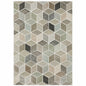 7' X 10' Ivory Gray And Charcoal Geometric Area Rug
