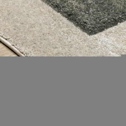 3' X 5' Beige Geometric Power Loom Stain Resistant Area Rug