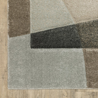5' X 8' Beige Geometric Power Loom Area Rug