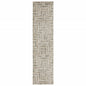 2' X 8' Beige And Ivory Geometric Power Loom Runner Rug