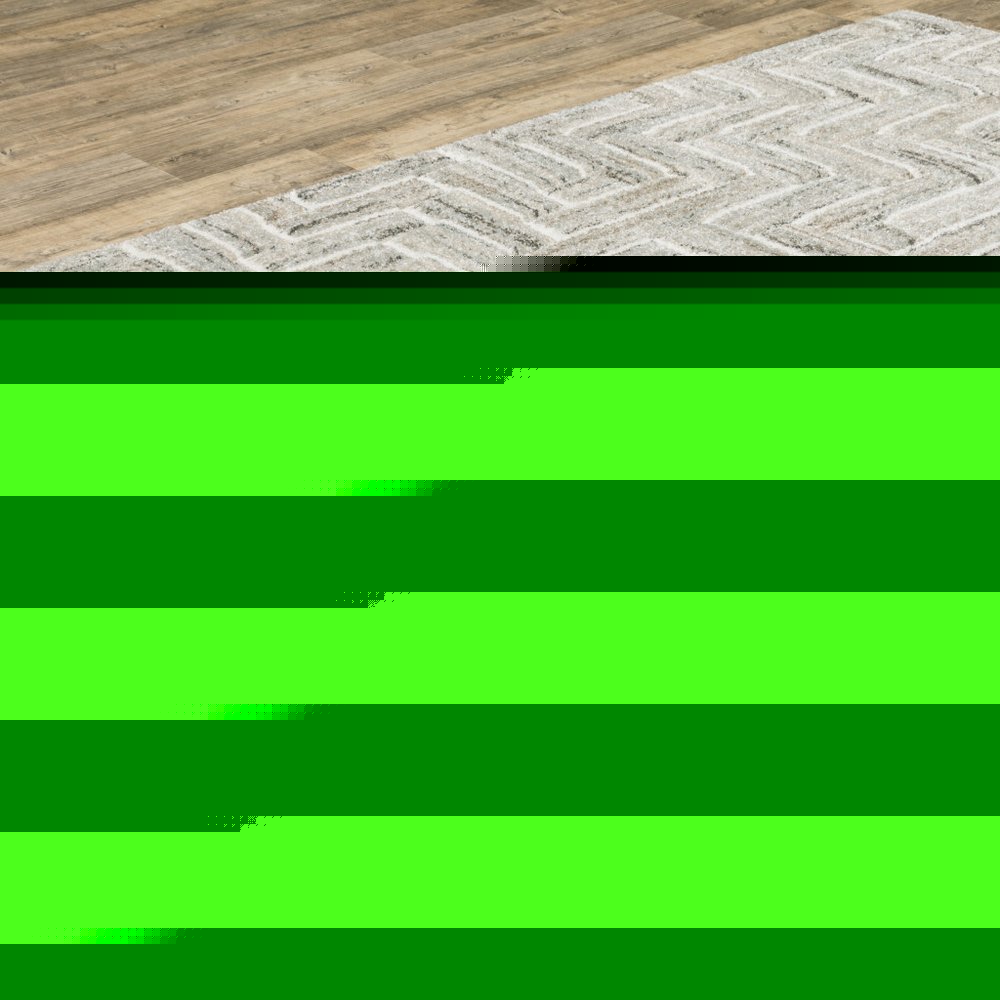 8' X 11' Ivory And Beige Geometric Area Rug