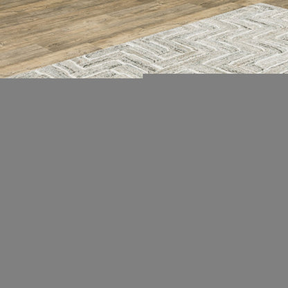 8' X 11' Ivory And Beige Geometric Area Rug