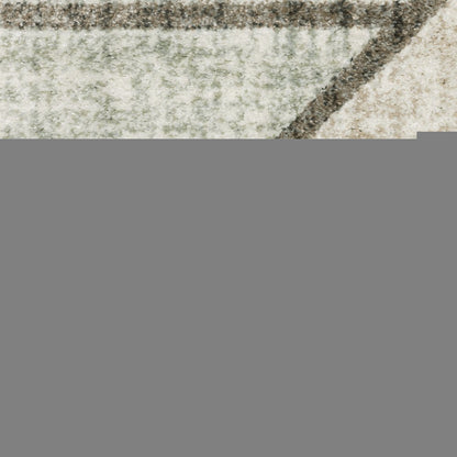 8' X 11' Gray And Ivory Geometric Power Loom Area Rug