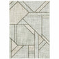 10' X 13' Gray And Ivory Geometric Power Loom Area Rug