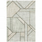 10' X 13' Gray And Ivory Geometric Power Loom Area Rug