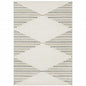 8' X 11' Beige Grey Sage Green Pale Blue Brown And Charcoal Geometric Power Loom Stain Resistant Area Rug