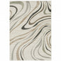 6' X 9' Beige Grey Brown Sage Pale Blue Tan And Charcoal Abstract Power Loom Stain Resistant Area Rug