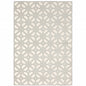 10' X 13' Ivory And Grey Geometric Power Loom Stain Resistant Area Rug