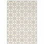10' X 13' Ivory And Grey Geometric Power Loom Stain Resistant Area Rug