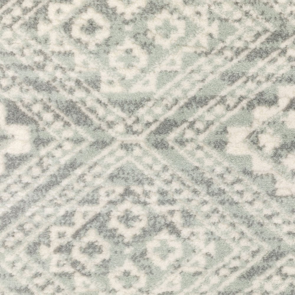 10' X 13' Light Gray And Gray Geometric Distressed Area Rug