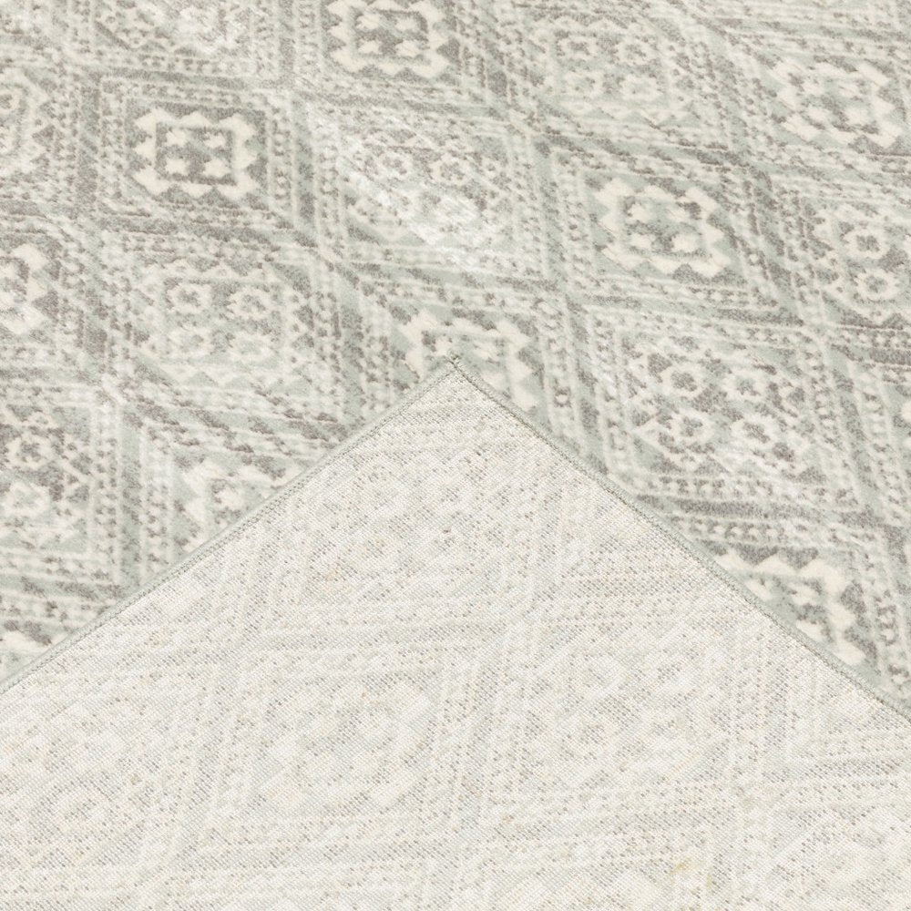 10' X 13' Light Gray And Gray Geometric Distressed Area Rug