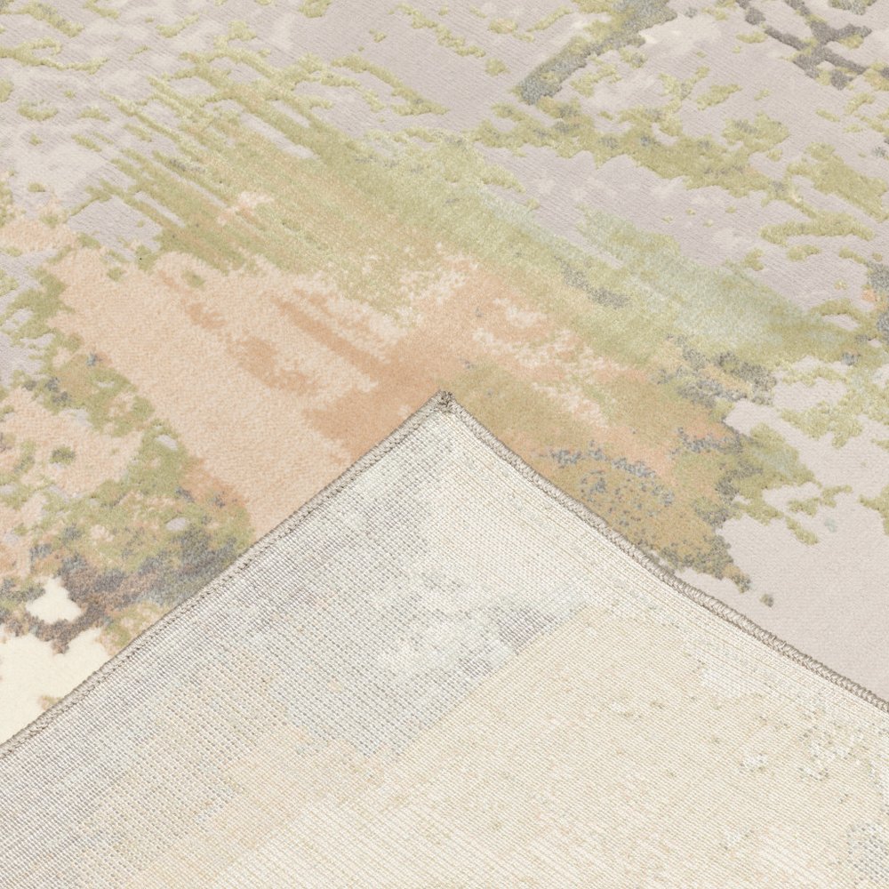 10' X 13' Pink And Cream Abstract Area Rug