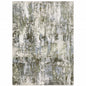 3' X 5' Green Blue Grey Ivory And Brown Abstract Power Loom Stain Resistant Area Rug