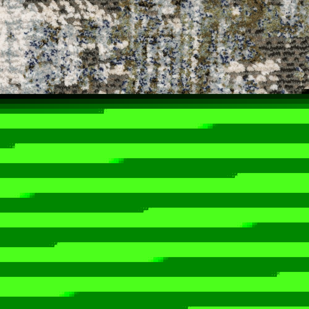 7' X 10' Green And Blue Abstract Area Rug