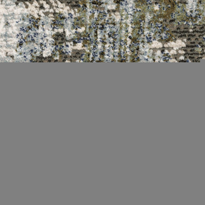 7' X 10' Green And Blue Abstract Area Rug