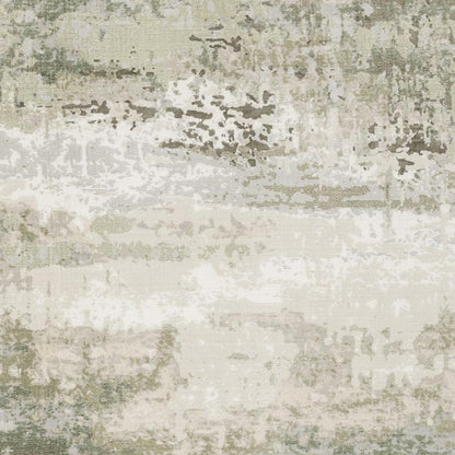 3' X 5' Beige Grey Brown And Sage Green Abstract Power Loom Stain Resistant Area Rug