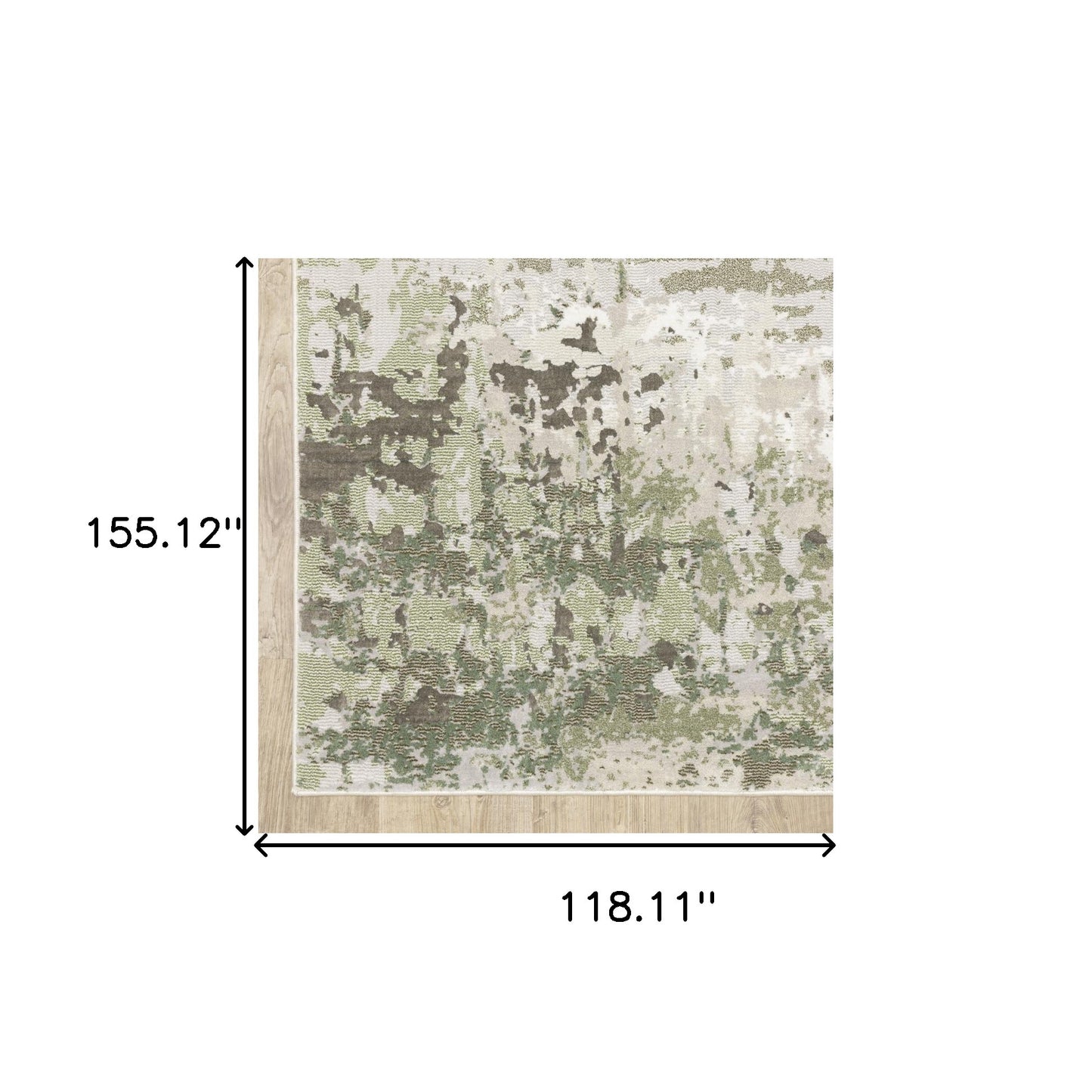 10' X 13' Beige Grey Brown And Sage Green Abstract Power Loom Stain Resistant Area Rug