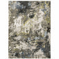7' X 10' Gray And Green Abstract Area Rug