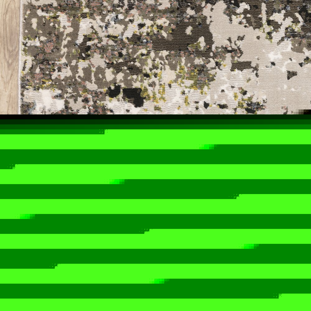 7' X 10' Gray And Green Abstract Area Rug