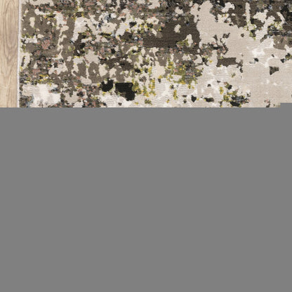 7' X 10' Gray And Green Abstract Area Rug