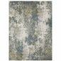 7' X 10' Blue And Green Abstract Area Rug