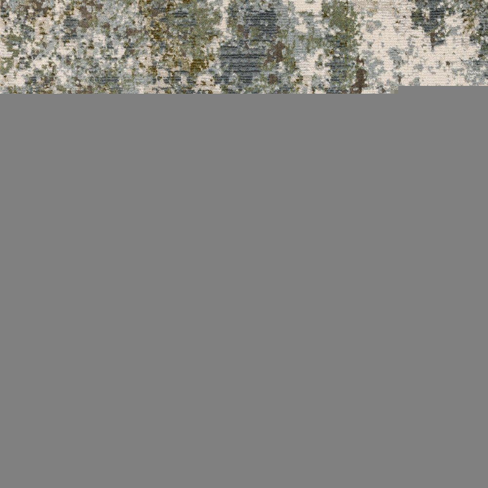 7' X 10' Blue And Green Abstract Area Rug