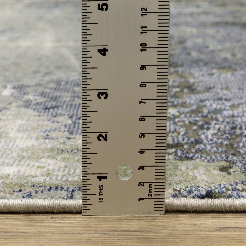 8' X 11' Blue And Green Abstract Area Rug