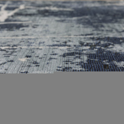 10' X 13' Blue Grey And Beige Abstract Power Loom Stain Resistant Area Rug