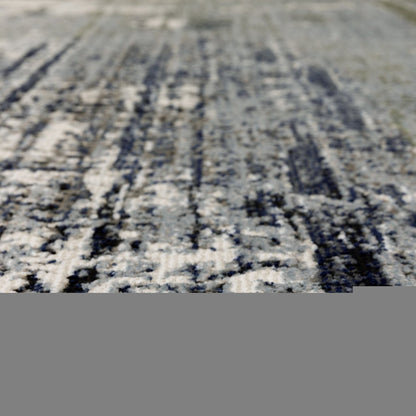 8' X 11' Blue And Green Abstract Power Loom Area Rug