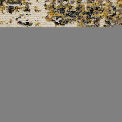7' X 10' Gold And Beige Abstract Area Rug