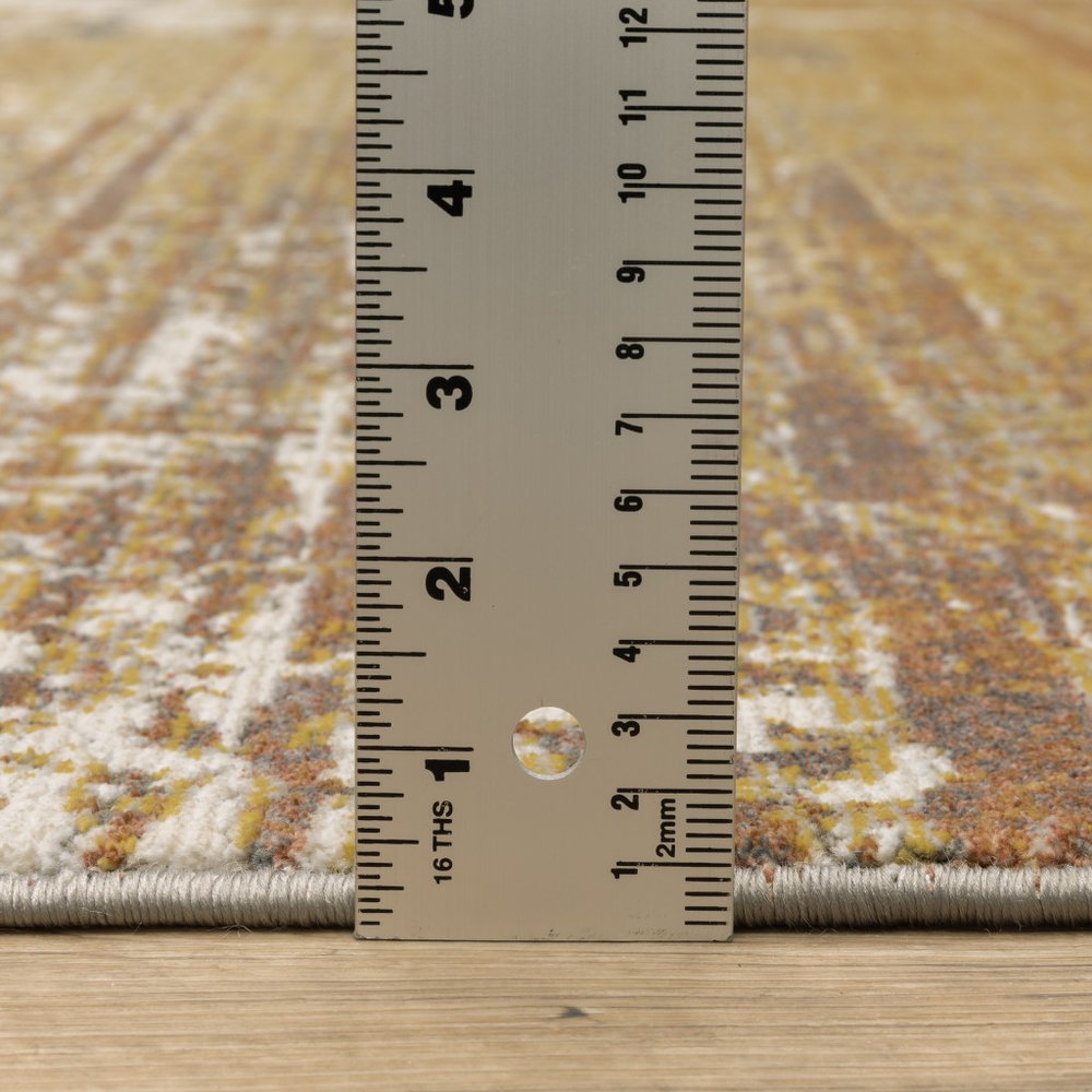 7' X 10' Gold And Beige Abstract Area Rug
