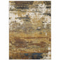 8' X 11' Gold And Beige Abstract Area Rug